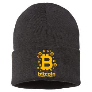 Bitcoin Cryptocurrency Logo Sustainable Knit Beanie