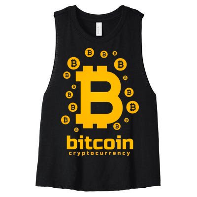 Bitcoin Cryptocurrency Logo Women's Racerback Cropped Tank