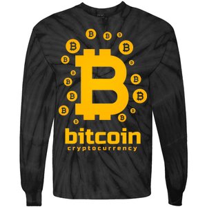 Bitcoin Cryptocurrency Logo Tie-Dye Long Sleeve Shirt