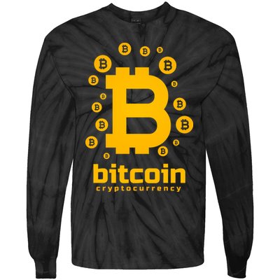 Bitcoin Cryptocurrency Logo Tie-Dye Long Sleeve Shirt