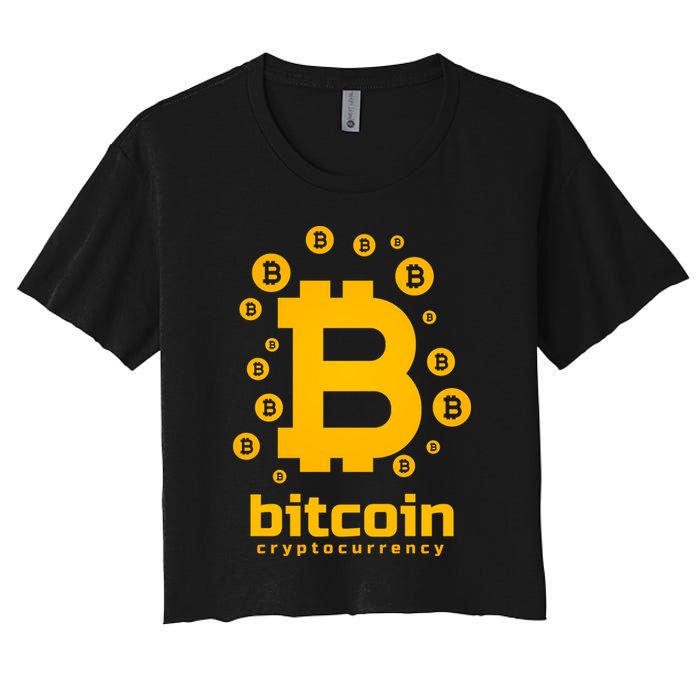 Bitcoin Cryptocurrency Logo Women's Crop Top Tee