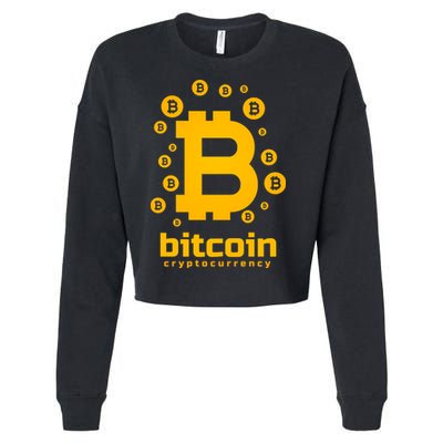 Bitcoin Cryptocurrency Logo Cropped Pullover Crew