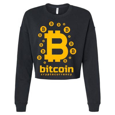 Bitcoin Cryptocurrency Logo Cropped Pullover Crew