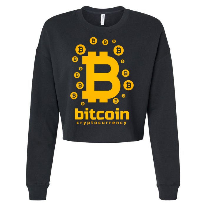 Bitcoin Cryptocurrency Logo Cropped Pullover Crew
