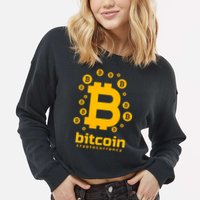 Bitcoin Cryptocurrency Logo Cropped Pullover Crew