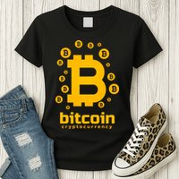 Bitcoin Cryptocurrency Logo Womens T-Shirt