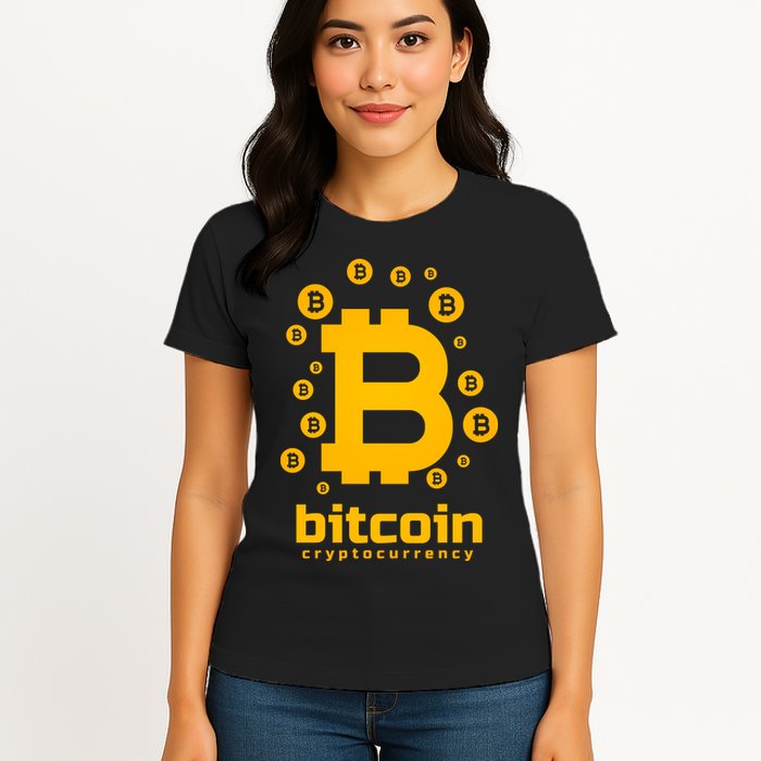 Bitcoin Cryptocurrency Logo Womens T-Shirt