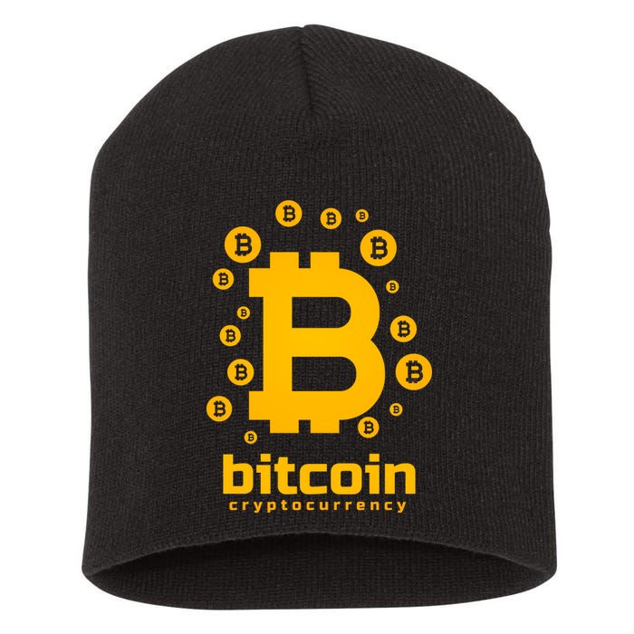 Bitcoin Cryptocurrency Logo Short Acrylic Beanie