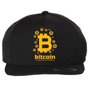 Bitcoin Cryptocurrency Logo Wool Snapback Cap