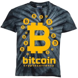 Bitcoin Cryptocurrency Logo Kids Tie-Dye T-Shirt