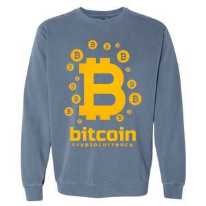 Bitcoin Cryptocurrency Logo Garment-Dyed Sweatshirt