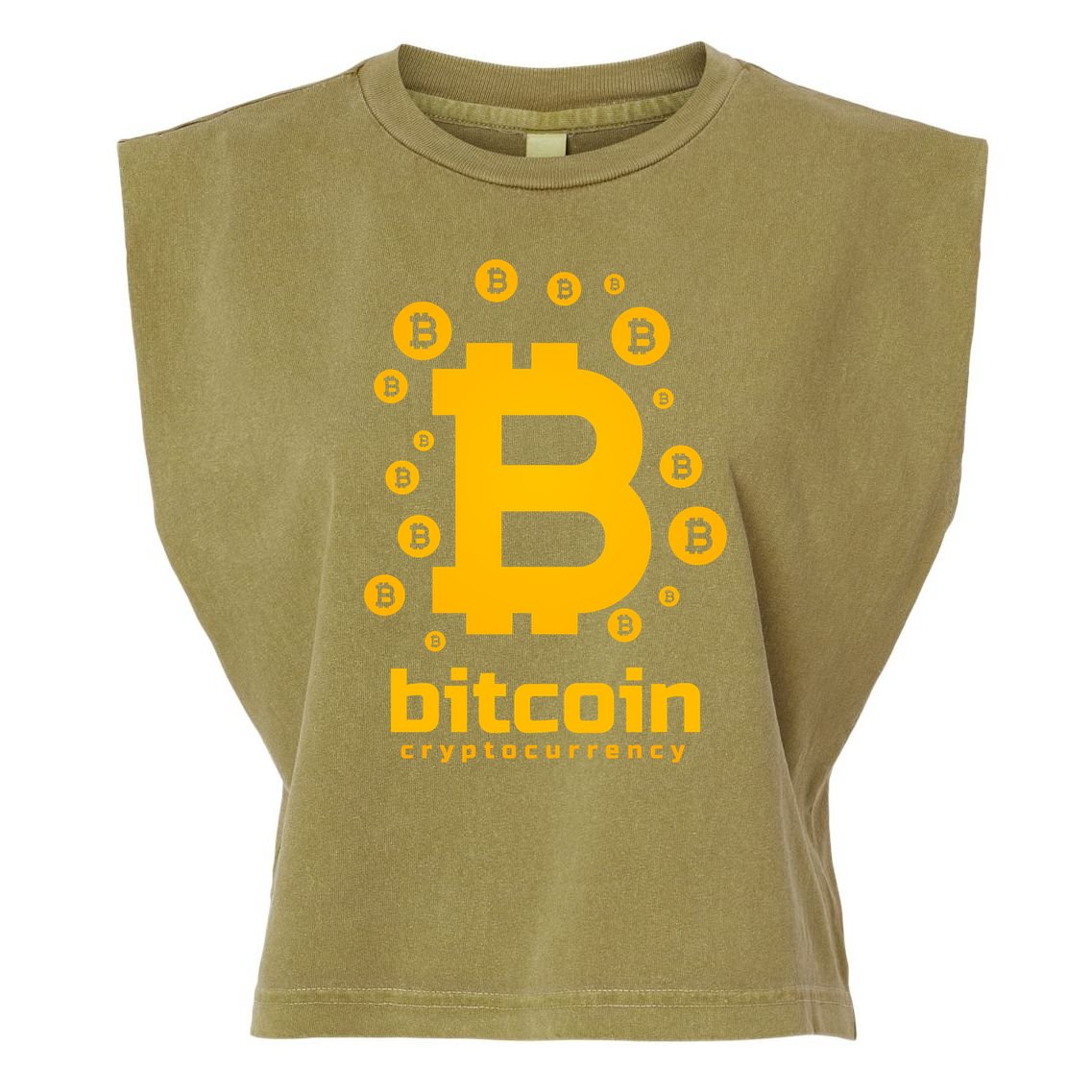 Bitcoin Cryptocurrency Logo Garment-Dyed Women's Muscle Tee