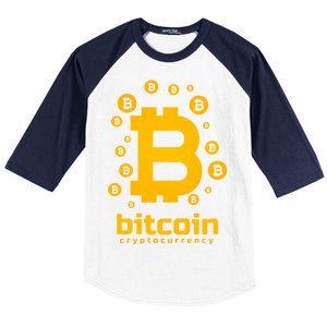 Bitcoin Cryptocurrency Logo Baseball Sleeve Shirt