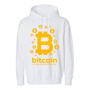 Bitcoin Cryptocurrency Logo Garment-Dyed Fleece Hoodie