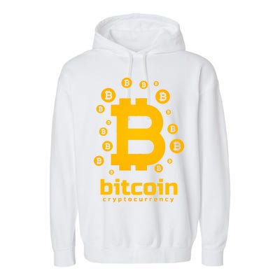 Bitcoin Cryptocurrency Logo Garment-Dyed Fleece Hoodie