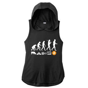 Bitcoin Evolution Ladies PosiCharge Tri-Blend Wicking Draft Hoodie Tank