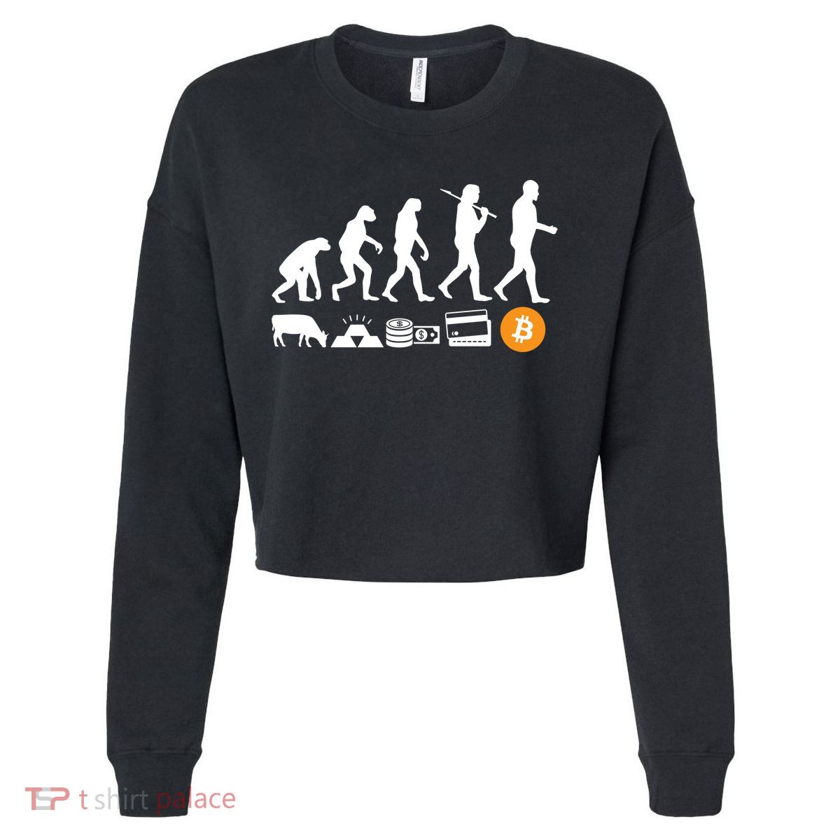 Bitcoin Evolution Cropped Pullover Crew