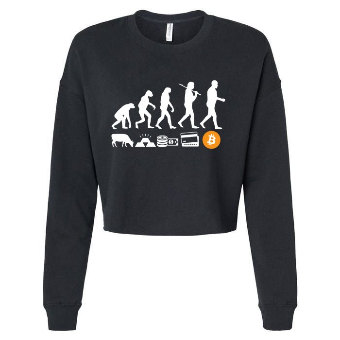 Bitcoin Evolution Cropped Pullover Crew