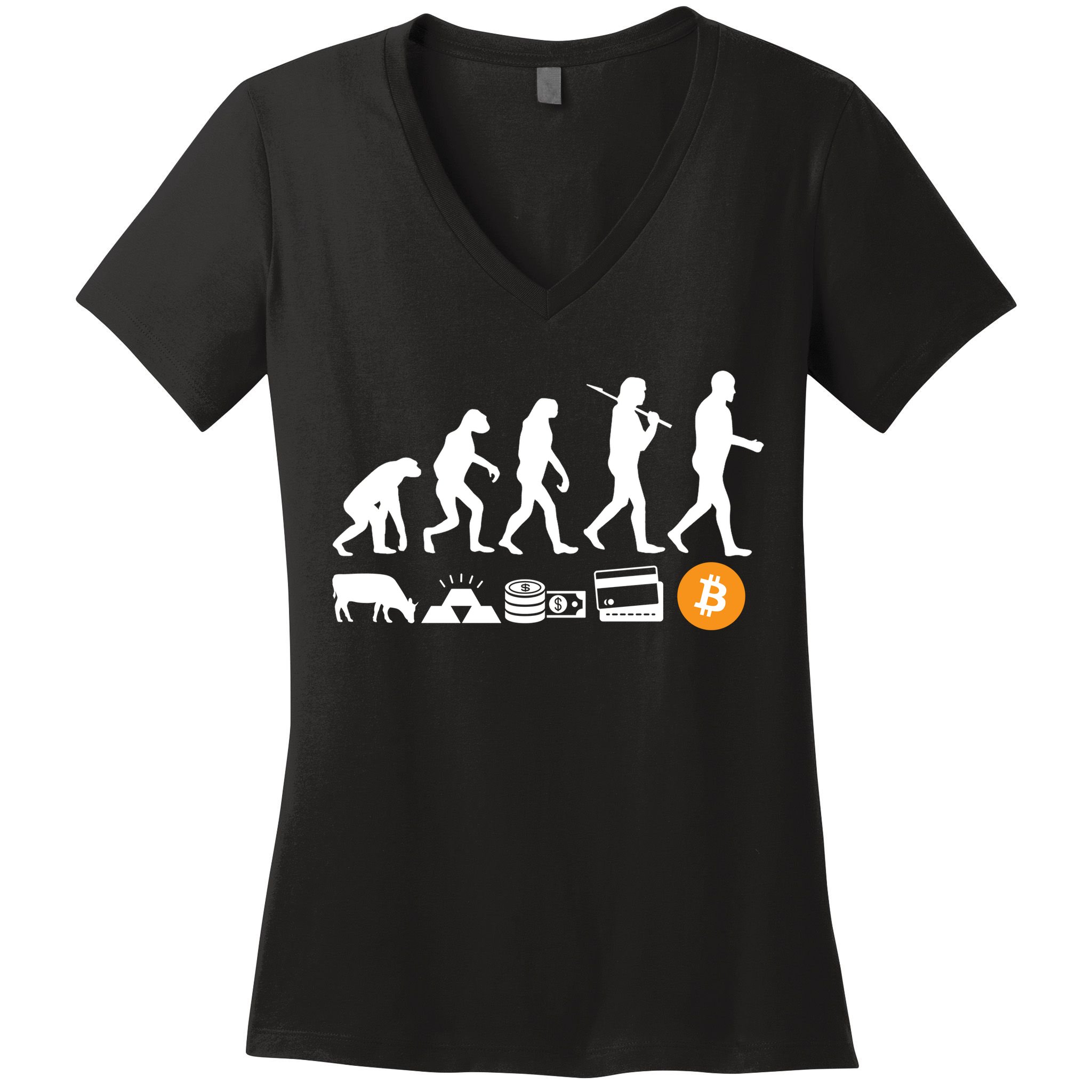 Bitcoin Evolution Women's V-Neck T-Shirt