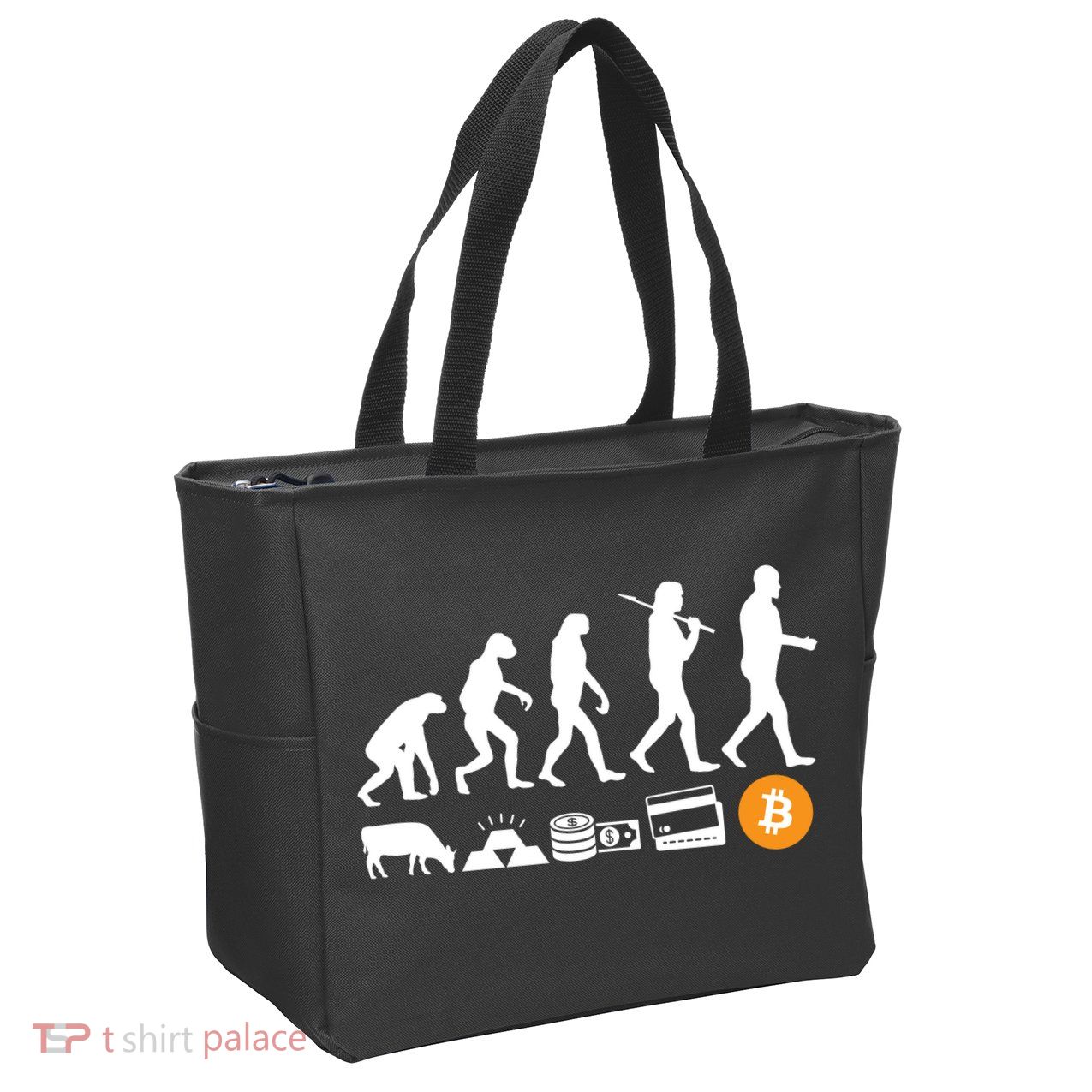 Bitcoin Evolution Zip Tote Bag