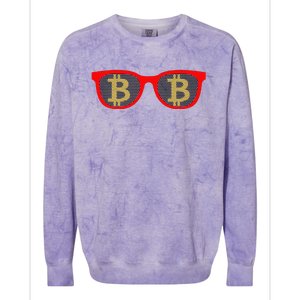 Bitcoin Glasses Colorblast Crewneck Sweatshirt