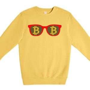 Bitcoin Glasses Premium Crewneck Sweatshirt