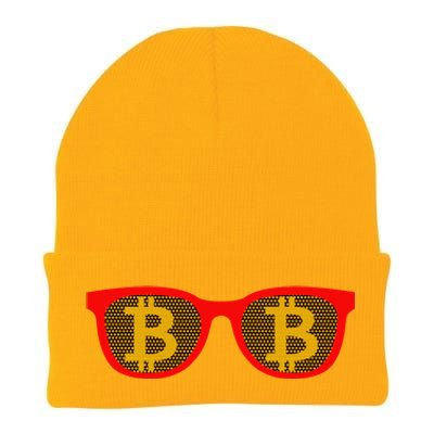 Bitcoin Glasses Knit Cap Winter Beanie