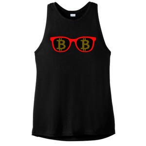 Bitcoin Glasses Ladies PosiCharge Tri-Blend Wicking Tank