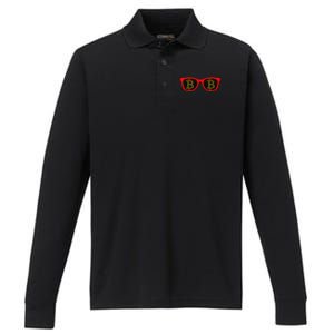 Bitcoin Glasses Performance Long Sleeve Polo