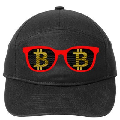 Bitcoin Glasses 7-Panel Snapback Hat