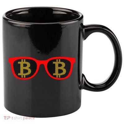 Bitcoin Glasses 11oz C Handle Ceramic Mug