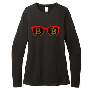 Bitcoin Glasses Womens CVC Long Sleeve Shirt