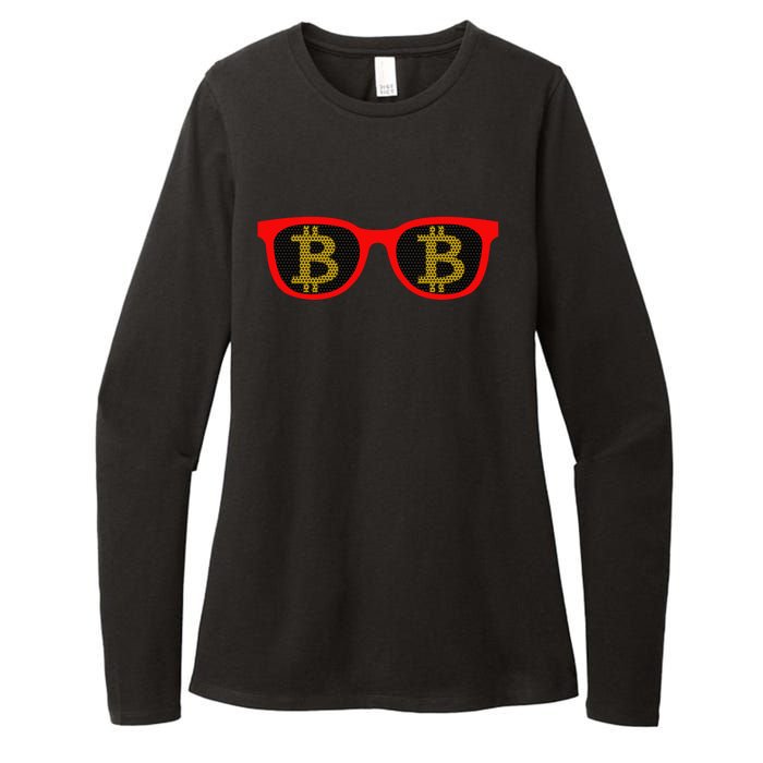 Bitcoin Glasses Womens CVC Long Sleeve Shirt