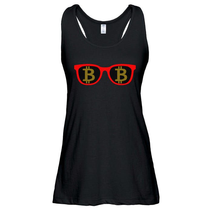 Bitcoin Glasses Ladies Essential Flowy Tank