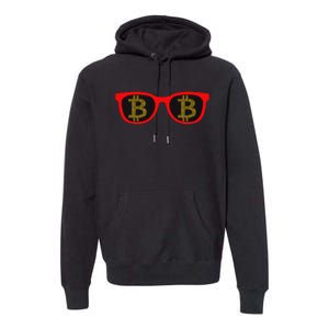 Bitcoin Glasses Premium Hoodie