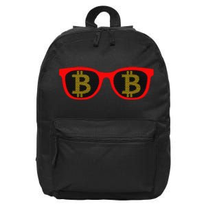 Bitcoin Glasses 16 in Basic Backpack