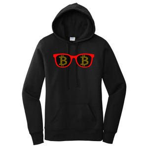 Bitcoin Glasses Women's Pullover Hoodie