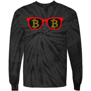 Bitcoin Glasses Tie-Dye Long Sleeve Shirt