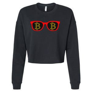 Bitcoin Glasses Cropped Pullover Crew