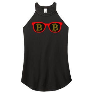 Bitcoin Glasses Women's Perfect Tri Rocker Tank