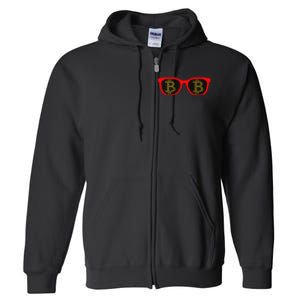 Bitcoin Glasses Full Zip Hoodie