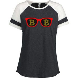 Bitcoin Glasses Enza Ladies Jersey Colorblock Tee