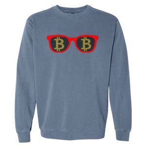 Bitcoin Glasses Garment-Dyed Sweatshirt