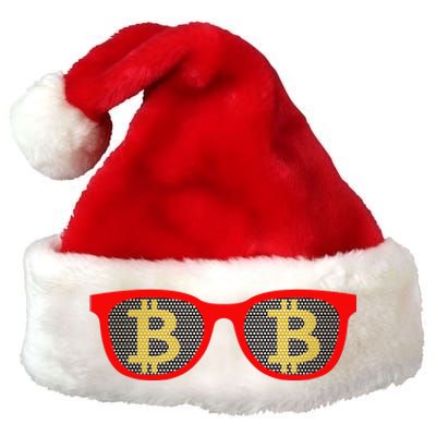 Bitcoin Glasses Premium Christmas Santa Hat