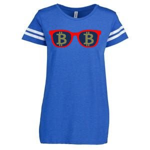 Bitcoin Glasses Enza Ladies Jersey Football T-Shirt