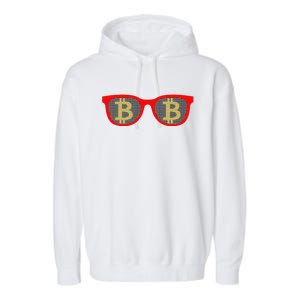 Bitcoin Glasses Garment-Dyed Fleece Hoodie