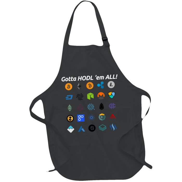 Bitcoin Litecoin Gotta Hodl Em All Cryptocurrency Logos Apron