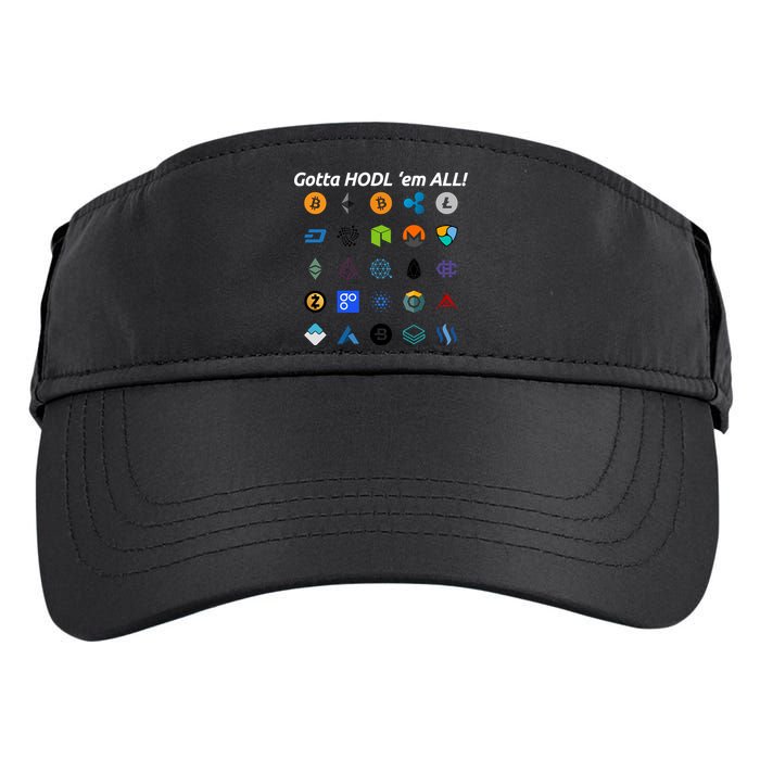 Bitcoin Litecoin Gotta Hodl Em All Cryptocurrency Logos Adult Drive Performance Visor