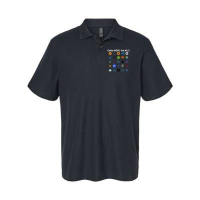 Bitcoin Litecoin Gotta Hodl Em All Cryptocurrency Logos Softstyle Adult Sport Polo