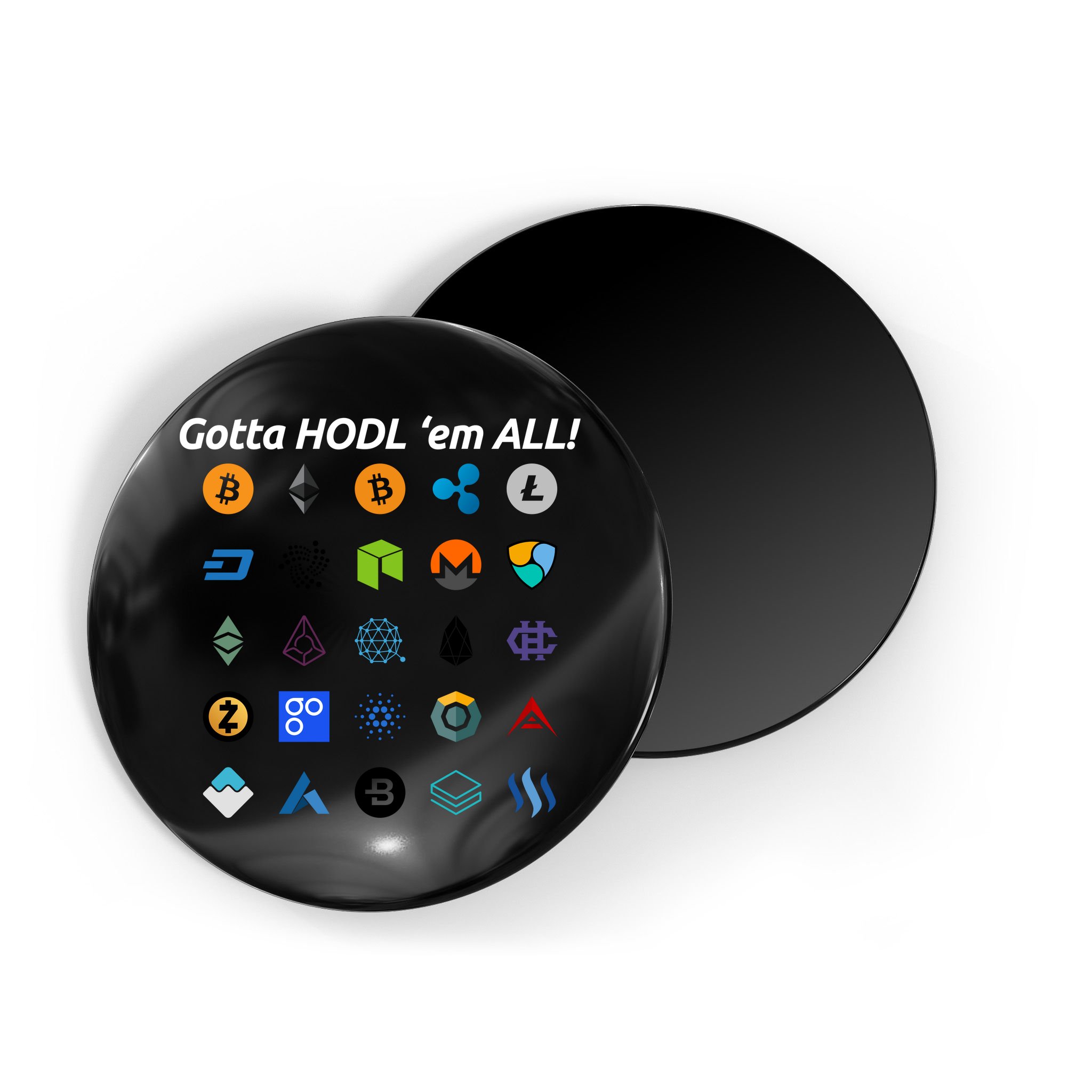 Bitcoin Litecoin Gotta Hodl Em All Cryptocurrency Logos Magnet